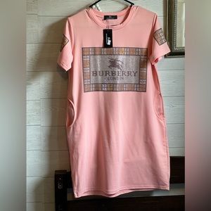 Pink faux designer dress